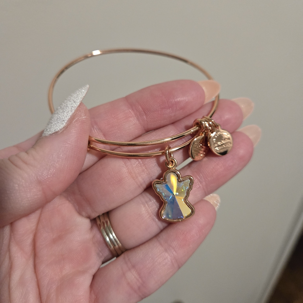 Alex & Ani Rose Gold Crystal Angel